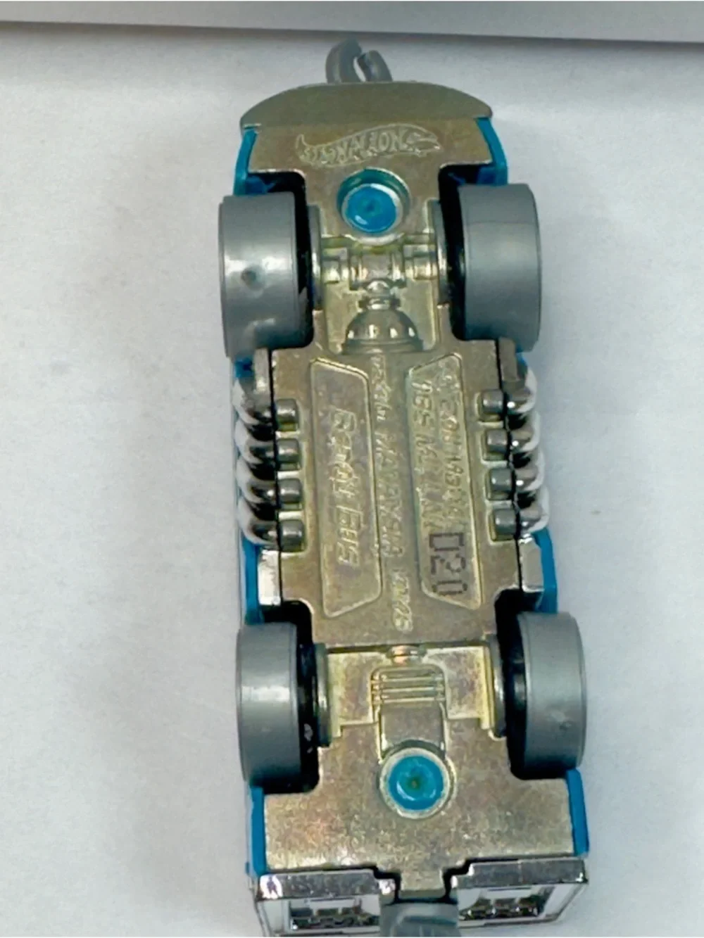 2011 Hot Wheels Mattel Bendy Bus Transporter Vehicle VO146 Loose Blue Toy A